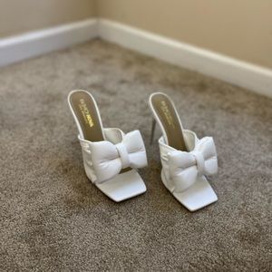 White Big Bow Sandals